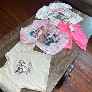 Zara Kids Short Sleeve Tees - Pink, Cream, White